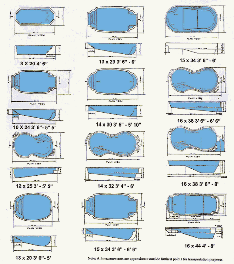 Fiberglass Pools Shapes Sizes Models 2022-2022