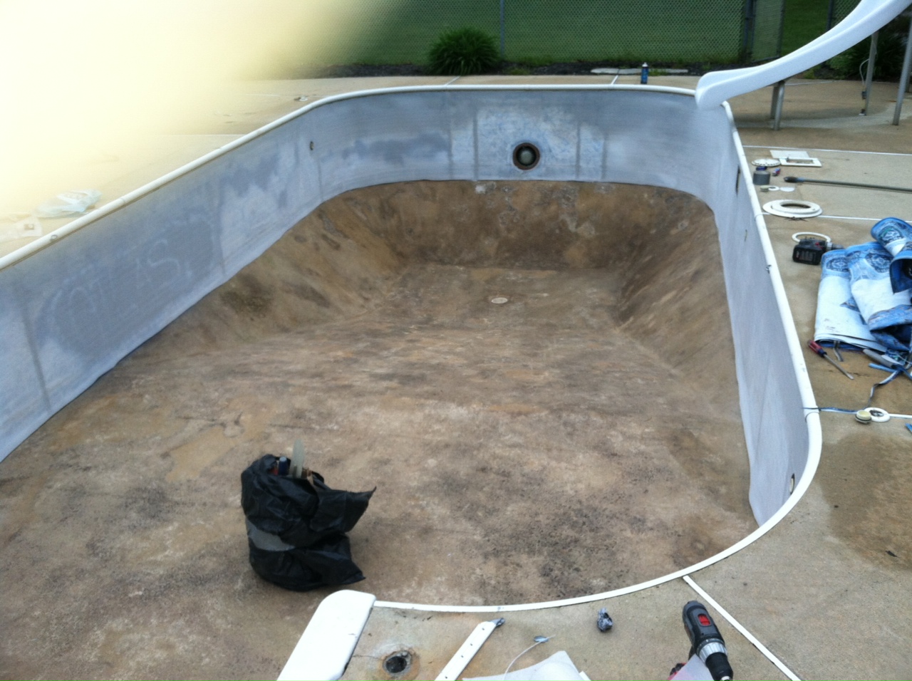 During Installation of an Atlas Pool Liner